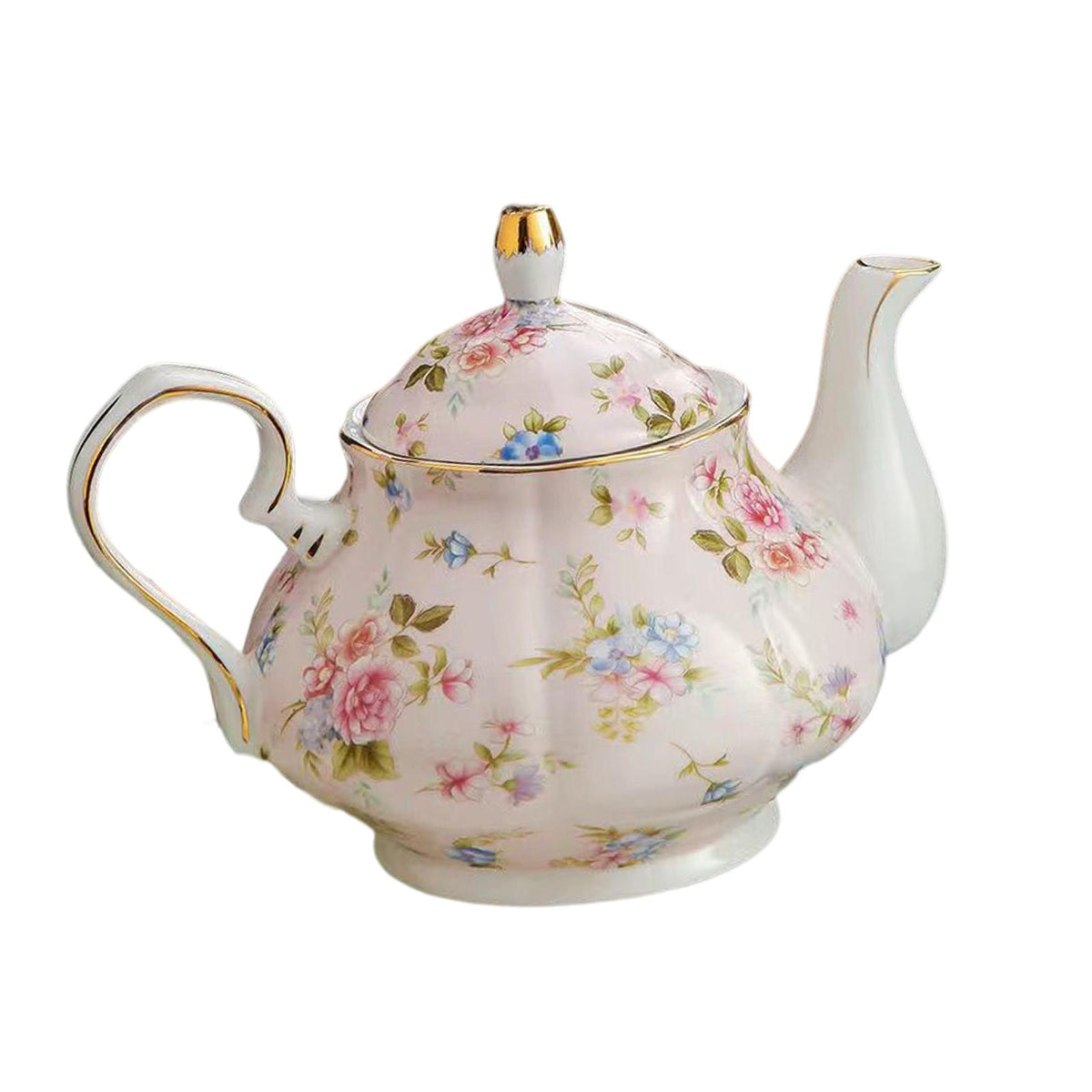 Maxbell Retro Water Kettle 400ml Colorful Pattern Coffee Pot for Juice Flower Tea Pink