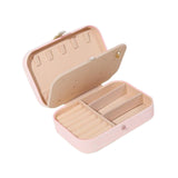 Maxbell PU Leather Jewelry Box Display Portable for Necklaces Earrings Brooches Pink