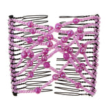 Maxbell Double Hair Comb Clip Magic Beads Stretchy Hair Holder Hair Jewelry Purple