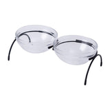 Maxbell Portable Dog Elevated Bowls Double Glass Bowls Pet Dishes Drinker for Puppy Black