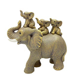 Maxbell Creative Elephant Statue Tabletop Resin for Festivals Dining Room Holidays Deep Yellow