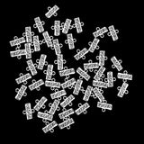 Maxbell 50 Pieces FOREVER Rectangle Spacer Connector Findings with 2-ring Art Craft