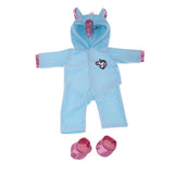 Max Plush Doll Hoodies Romper Jumpsuits For 18inch Girl Doll Blue Horse