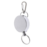 Maxbell Retractable Key Chain Badge Holder Steel Recoil Ring Belt Clip 60cm Silver