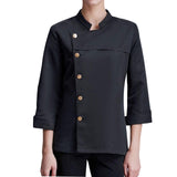Maxbell Men Women Chef Coat Jacket Cooking Uniform Waiter Apparel Restaurant XL Black
