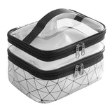 Maxbell Makeup Cosmetic Bag Transparent Visible for Toiletries Shampoo Jewelry Silver