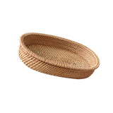 Maxbell Rattan Serving Tray Fruit Basket Food Organizer for Bread Vegetables Drink 27cmx17cmx5cm