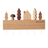 Maxbell Wall Mounted Wood Key Holder Storage Hanger Shelf Hook Home Entryway Decor White