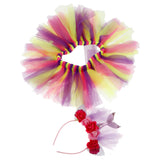 Max Little Girls Layered Rainbow Tutu Skirts with Mermaid Tail Flower Headband S