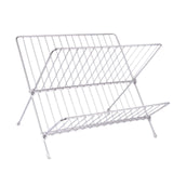 Maxbell 2 Tiers Dish Storage Drain Rack Foldable Dish Storage Rack for Dishes