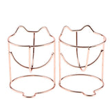 Maxbell 2x Makeup Powder Puff Display Stand Holder Egg Sponge Organizer Drying Shelf Rose Gold