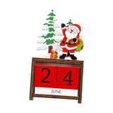 Maxbell Wooden Christmas Calendars Crafts for Party Tabletop Ornaments Santa