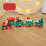 Maxbell Christmas Wooden Train Wood Ornament Xmas Toy Vehicles Decoration Gift Green