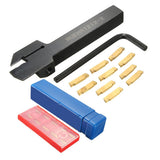 Maxbell 10Pcs MGMN200 Inserts MGEHR1212-2 Lathe Cutter Grooving Tool Holder L Wrench