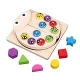 Max 1 Set Wooden Magnetic Catching Ladybug Puzzle Development Fishing Game Toy