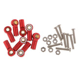 Max Aluminum Link Rod End Joint Steering Linkage Ball Head, Pack of 8 Red