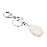 Maxbell Cute Waterdrop SHape Gemstone Pendant Keychain Keyring DIY Howlite