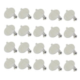 Maxbell 20 Pieces Round Brooch Base Blank Tray Safety Pins Silver
