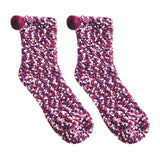 Maxbell 1Pair Winter Cotton Socks Coral Fleece Stockings Causal Crew Socks Purple