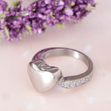 Maxbell Love Heart Memorial Ring Ash Holder Charm Cremation Jewelry Finger Ring 7