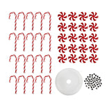 Maxbell Xmas Tree Decorations Candy Lollipop Cane Crutch Pendants Charm for Holiday 35mm Red White