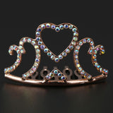 Maxbell Mini Tiara Princess Crystal Crown Hair Comb Headpiece Hair Jewelry Rose gold