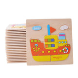 Maxbell 7pcs Kids Wooden Jigsaw Puzzle Shape Puzzles for Boys and Girls Traffic