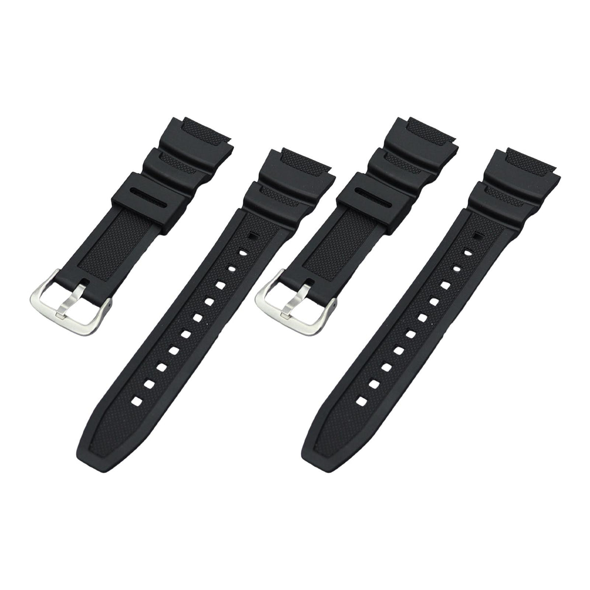 Maxbell Rubber Watch Band Strap Watch Band 18mm Width for W-735H F-108WH Sgw-400H Black Argent