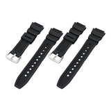 Maxbell Rubber Watch Band Strap Watch Band 18mm Width for W-735H F-108WH Sgw-400H Black Argent