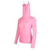 Maxbell Elastic Women Golf Cooling T shirt Rash Guard with Anti-UV Mask Pink L