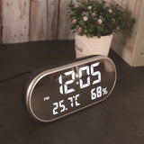 Max Maxb LED Alarm Clock Calendar Digital Thermometer Hygrometer Clock Grey-White light