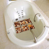 Max 6pcs 13x13cm 3D Effect Anti Slip Waterproof Bathtub Sticker Pebble (Brown) - Aladdin Shoppers