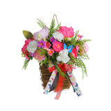 Maxbell Front Door Decor Spring Flowers Basket for Anniversary Festivals Farmhouse
