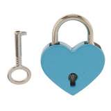 Maxbell Mini Heart Shaped Padlock with Key Travel Luggage Suitcase Safety Lock Set - Blue M