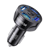 Maxbell 12V 4-Ports USB Car Charge QC 3.0 Quick Charge Adapter Socket For iPhone Black