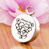 Maxbell Stainless Steel Round Memorial Keepsake Always in My Heart Pendant Wife
