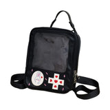 Maxbell Shoulder Bag PU Leather Zipper For School College Black