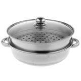 Max Stainless Steel Steam Cooker Steamer Pan Cook Pot Set Glass Lid  2 Tier A