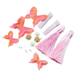 Max 1 Set Chinese Style Festive Butterfly Tassel Material DIY Hair Accessories