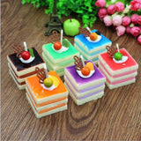 Max 6 Pcs Lifelike Artificial Cake Cube Cake Model Home Ornaments Orange