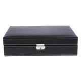 Max 8 Slots Watch Box with Lock and Mirror Watch Display Storage Case Black