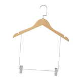 Maxbell Wooden Suit Hangers Pant Hangers Swivel Hook Sturdy Durable with Clips for Man Clothes