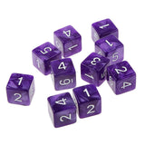 Maxbell Pack of 10pcs Pearl Purple D6 Six Sided Game Dice D&D TRPG Games Party Supplies Toys