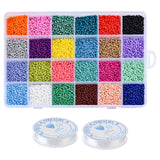 Maxbell 9600Pcs 2mm Seed Beads DIY Jewelry Making Kit Small Choker Assorted Kit Arts