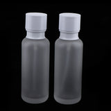 Maxbell 2pcs Empty Refillable Frosted Glass Pump Press Bottles for Emulsion 110ml