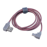 Max 1Meter 3.3Ft USB to USB Type C Sync Charger Angled Cable Adapter Cord Pink