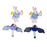 Max 4pcs rabbit bird Pinch Back Pins Brooch Findings clutch badge