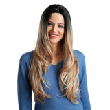 Maxbell 26 inch Women Long Wavy Middle Part Heat Safe Synthetic Daily Cosplay Wig 04