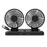Maxbell Car Cooling Fan 2 Speeds 360 Rotation 1.8M Cord Dual Head 5V