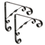 Max 2x Twist Metal Wall Shelf Bracket Rack Support Holder Supporter Black 1